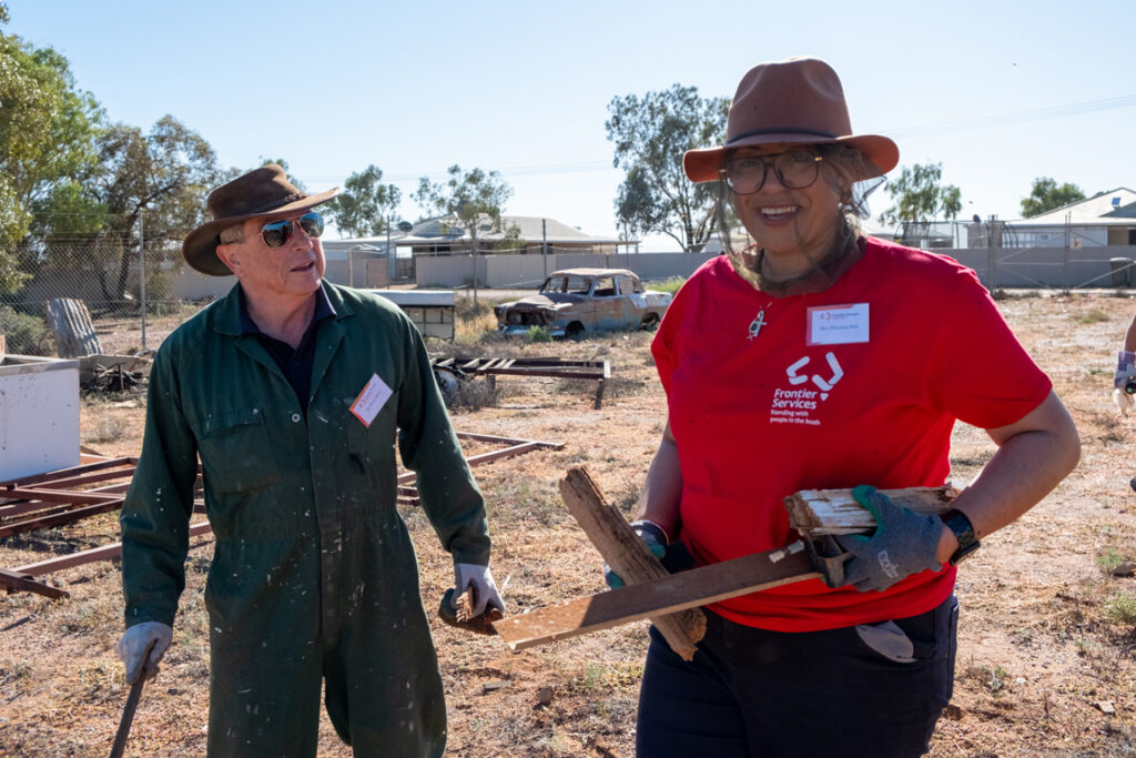 Uca president charissa suli, who joined the entirety of the obl volunteer trip and helped lead the opening of the oodnadatta church