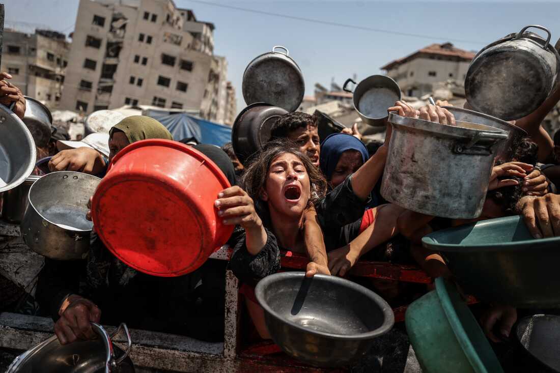 Food distributed to palestinians struggling with hunger in gaza